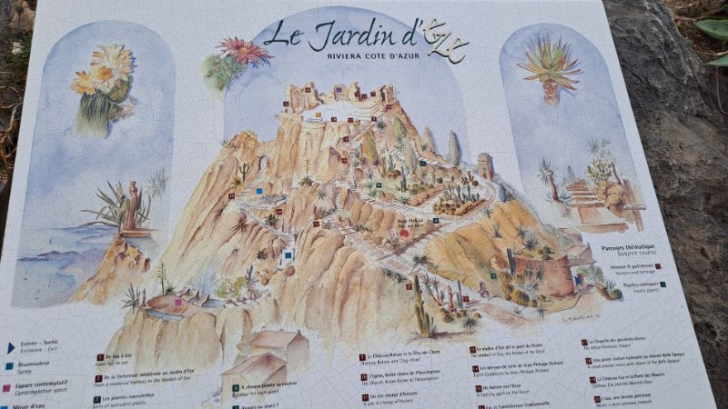 Eze, botanička bašta mapa